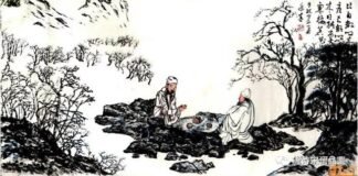 궁핍 속에서 술을 즐기는 도연명