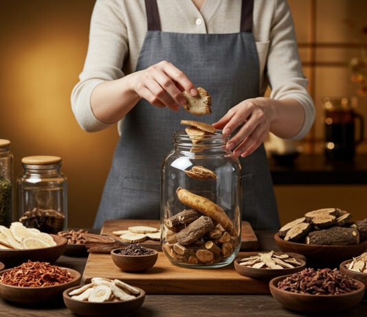 한약재를 이용한 담금주와 허브담금주